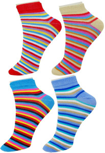 Tahiro Men & Women Striped Ankle Length Socks, Quarter Length Socks, Crew Length Socks