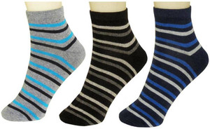 Tahiro Men & Women Striped Ankle Length Socks, Quarter Length Socks, Mid-calf Length Socks
