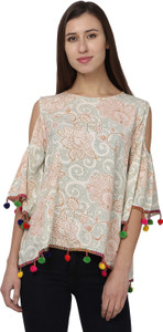 Naisha Casual 3/4th Sleeve Printed Women Multicolor Top