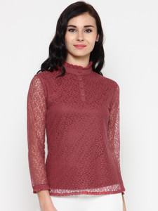 Calgari Casual Full Sleeve Solid Women's Pink Top