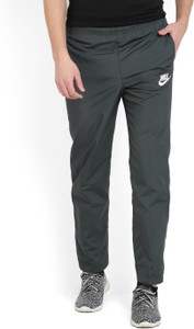 nike solid men's grey track pants