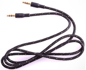 Techvik Threaded Thread Auxiliary Male Stereo for All Mobile Phone Tablet 3.5mm jack AUX Cable