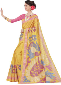 Yetnik Printed Bollywood Silk Cotton Blend Saree