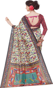 Yetnik Printed Bollywood Silk Cotton Blend Saree
