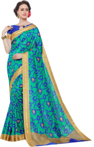 DESIGN WILLA Printed Bollywood Silk Cotton Blend Saree