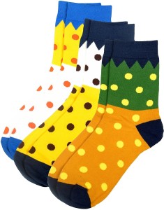 Color Fevrr Men & Women Polka Print Mid-calf Length Socks