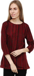 Myshka Casual 3/4th Sleeve Printed Women's Multicolor Top