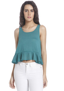 Vero Moda Casual Sleeveless Solid Women's Blue Top