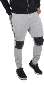 fugazee solid men's black track pants