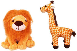 Tabby Toys King Lion 30 cm And Giraffe Stuff Toy - 30 cm