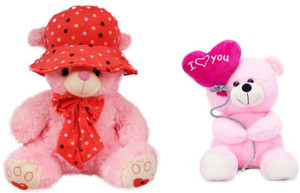 Tabby Toys Cap Teddy 40 cm And Pink Balloon Teddy Bear Stuff Toy - 40 cm