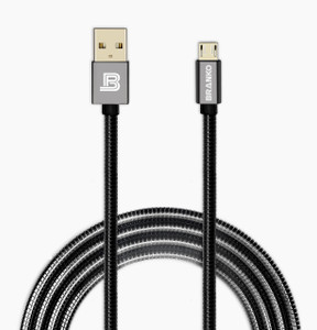 Branko Indestructible Metal Braided Micro USB Cable with Fast Charging speeds up to 2.4Amps USB Cable