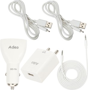 Adeo Wall Charger Accessory Combo for All Micromax Smartphones