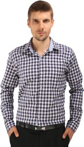 Bombay Casual Jeans Men's Checkered Casual Blue, White Shirt