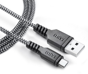 Mivi 1M long Nylon Braided Original Black Micro USB Cable