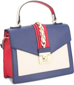 Buy ALDO Women Multicolor Hand-held Bag Navy/ Off White / Red