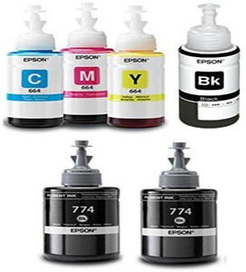 Epson Ink All Colors with 2 M100 Black Extra (T6641-B,T6642-C,T6643-M,T6644-Y) Multi Color Ink
