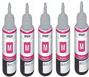 Epson Ink T6643 Black Ink Pack of 5 For L100/L110/L200/L210/L300/L350/L355/L550 Single Color Ink