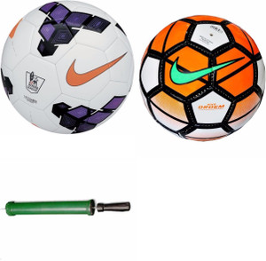 RSO High Quality STAR 2 Footballs With Air Pump - Size: 5, Diameter: 22.5 cm (Pack of 3, Multicolor) Football Kit