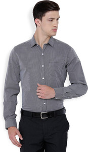 Mark Taylor Men's Checkered Formal Black, White Shirt