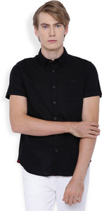 Locomotive Men's Solid Casual Black Shirt