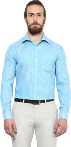 Copperline Men's Striped Formal Light Blue Shirt