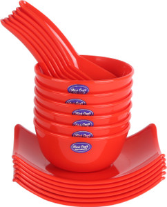 Richcraft Souper Douper Soup Bowl Set 18 pcs colorful (Red) Microfibre Bowl Set