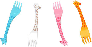 krishivcreation giraffe shape Plastic Baby Fork Set