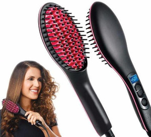 VibeX ® Best Anti Scald Antistatic Ceramic Heating Brush, Instant Magic Silky Straight Styling, Ion Care Simply Straight™ -Type-606 Hair Straightener