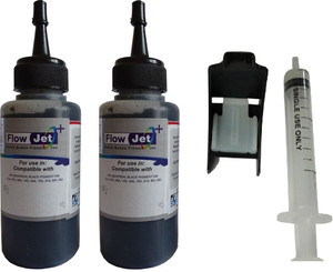 Flowjet 2 BOTTLES WITH SYRINGE FOR REFILLING OF HP,CANON,BROTHER INK CARTRIDGES Single Color Ink