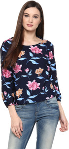 Harpa Casual 3/4th Sleeve Printed Women's Multicolor Top