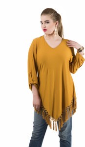 QURVII Casual Cap Sleeve Printed Women's Yellow Top