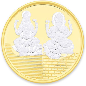 Taraash Gold Plated Lakshmiji with Ganesha S 999 10 g Silver Coin