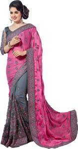M.S.Retail Embroidered Bollywood Chiffon, Net Saree