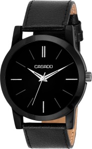 Casado 168 BLACK SLIM Series Round Casual Analog Black Leather Strap & Black Dial Wrist Watch for Men's AND Boy's Analog Watch  - For Men