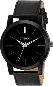 Casado 168 BLACK SLIM Series Round Casual Analog Black Leather Strap & Black Dial Wrist Watch for Men's AND Boy's Analog Watch - For Men