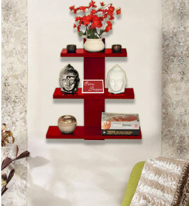 Onlineshoppee 3 Tier Wooden Wall Shelf