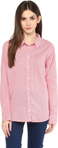 Mayra Women's Printed Casual Pink Shirt