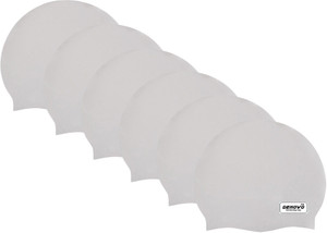 DeNovo DeNovo (Set of 6) Ecnomical Set of Silicone Swimming Caps (Grey) Swimming Cap