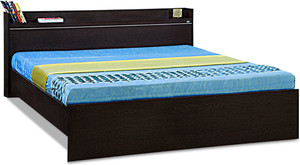 Debono Coral Queen bed with shelf in headboard Engineered Wood Queen Bed
