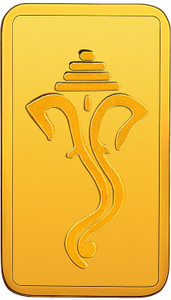 RSBL BIS Hallmarked Ganesh Head Design 24 (999) K 4 g Yellow Gold Bar