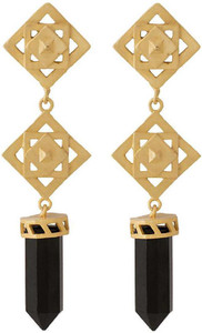 Voylla Artificial Classic Plain Crystal Brass Dangle Earring