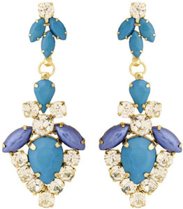 Voylla Artificial Classic Embellished Crystal Brass Dangle Earring