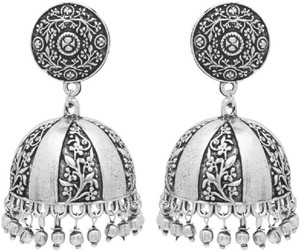 Voylla Artificial Classic Oxidized Brass Jhumki Earring