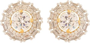Voylla Artificial Classic Embellished Crystal Brass Stud Earring