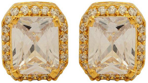 Voylla Artificial Classic Embellished Cubic Zirconia Brass Stud Earring