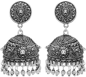 Voylla Artificial Classic Oxidized Brass Jhumki Earring
