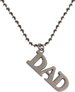 DAD Name Design Rhodium Steel Pendant 