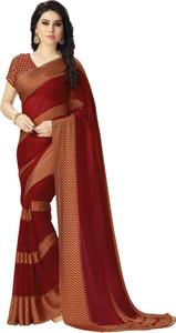 Saara Solid, Striped, Printed Fashion Satin, Georgette Saree