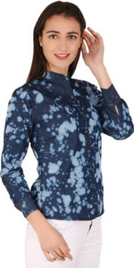 Trendyfrog Baby Girls Self Design Casual Denim Multicolor Shirt